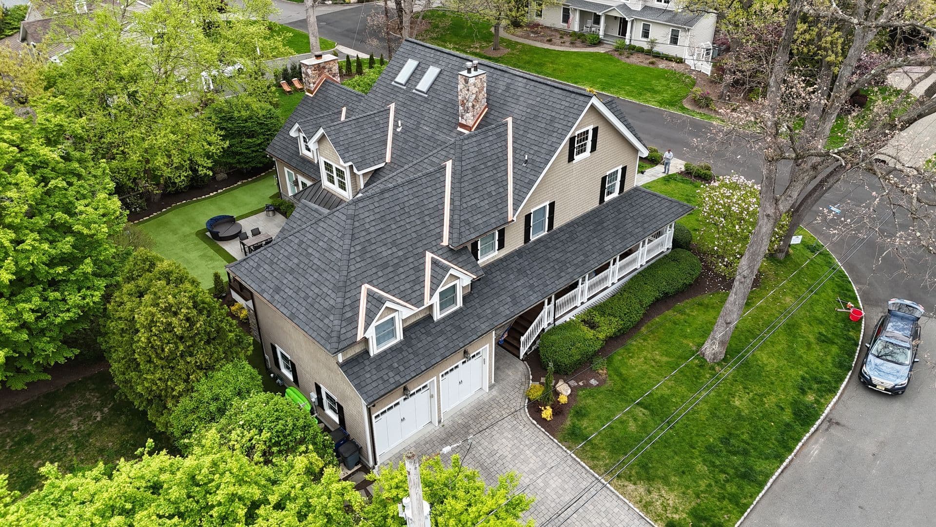aerial image of home roof